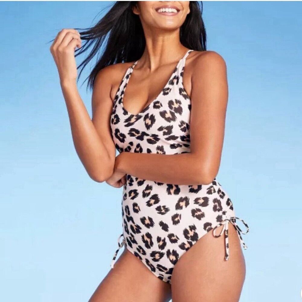 Women’s‎ Kona Sol Animal Print Side Cinch One Piece Swimsuit Sz Large